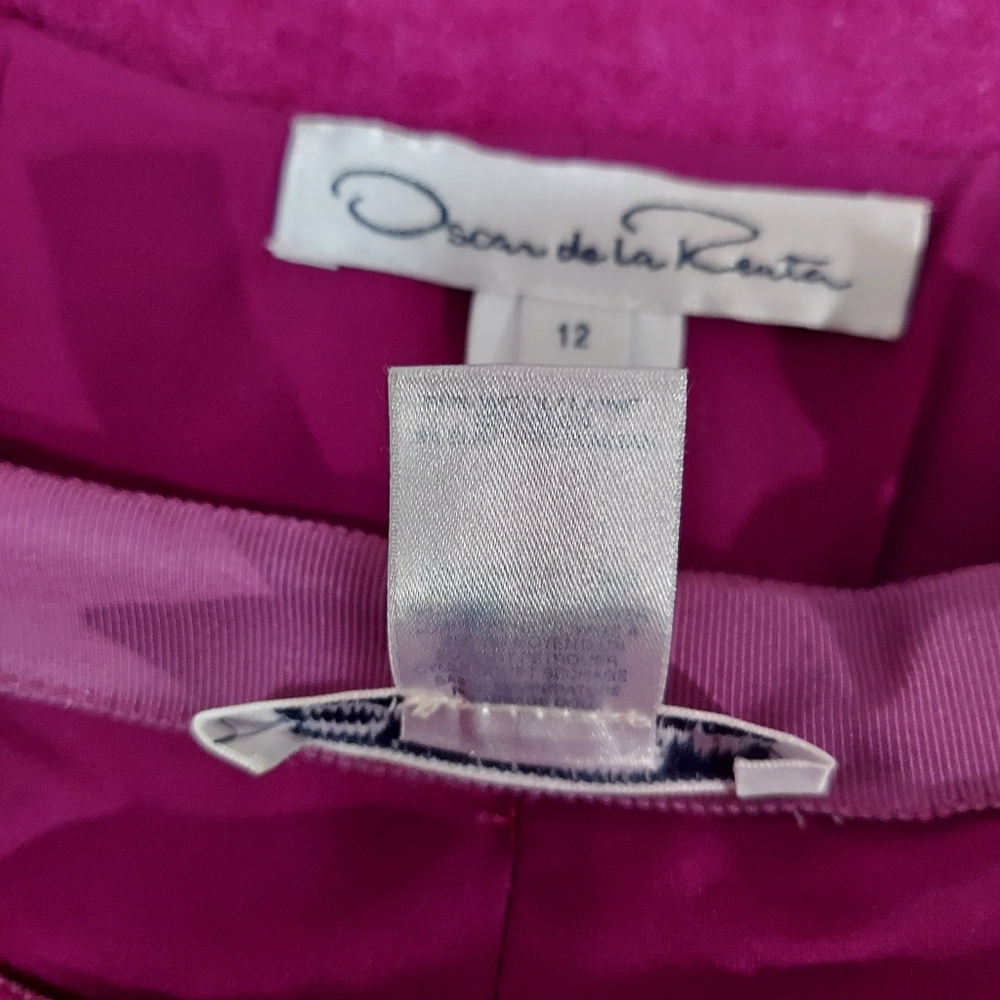 □$5,200 OSCAR DE LA RENTA PURPLE ICONIC SOFT WOOL JACKET SKIRT SUIT US 12 - Picture 8 of 14